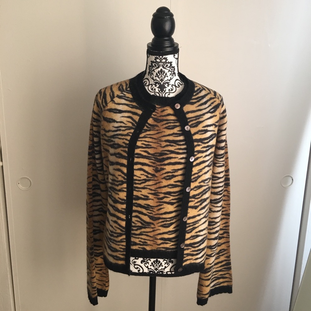 Tiger print sweater set with bell sleeves